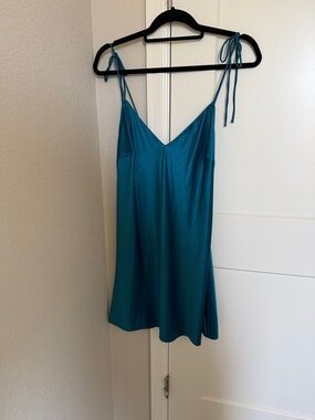 Victoria's Secret Teal Satin Slip Dress